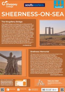 Poster titled "Sheerness-On-Sea" detailing local sights, attractions and history