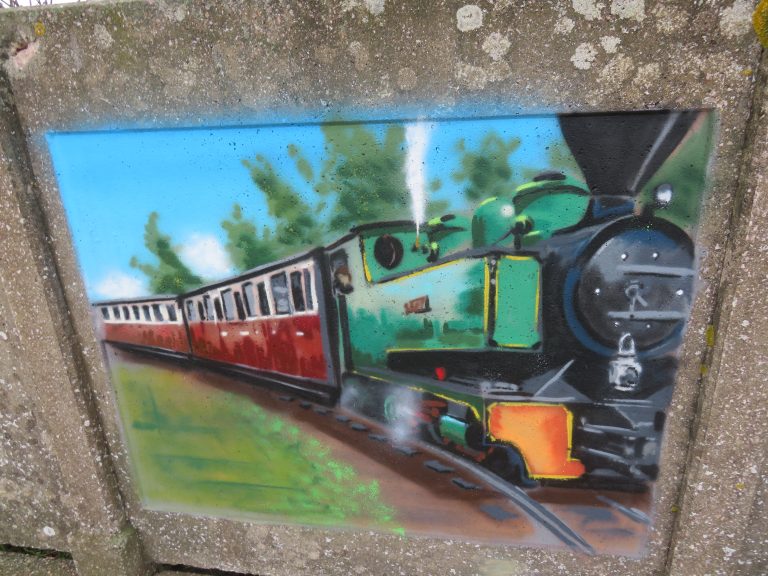 Mural depicting Sittingbourne and Kemsley Light Railway