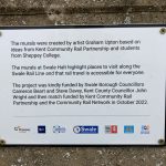 Plaque acknowledging the work of Sheppey College students in the design of the murals. The themes were developed by local communities with funding from Borough Councillors and Community Rail Network.