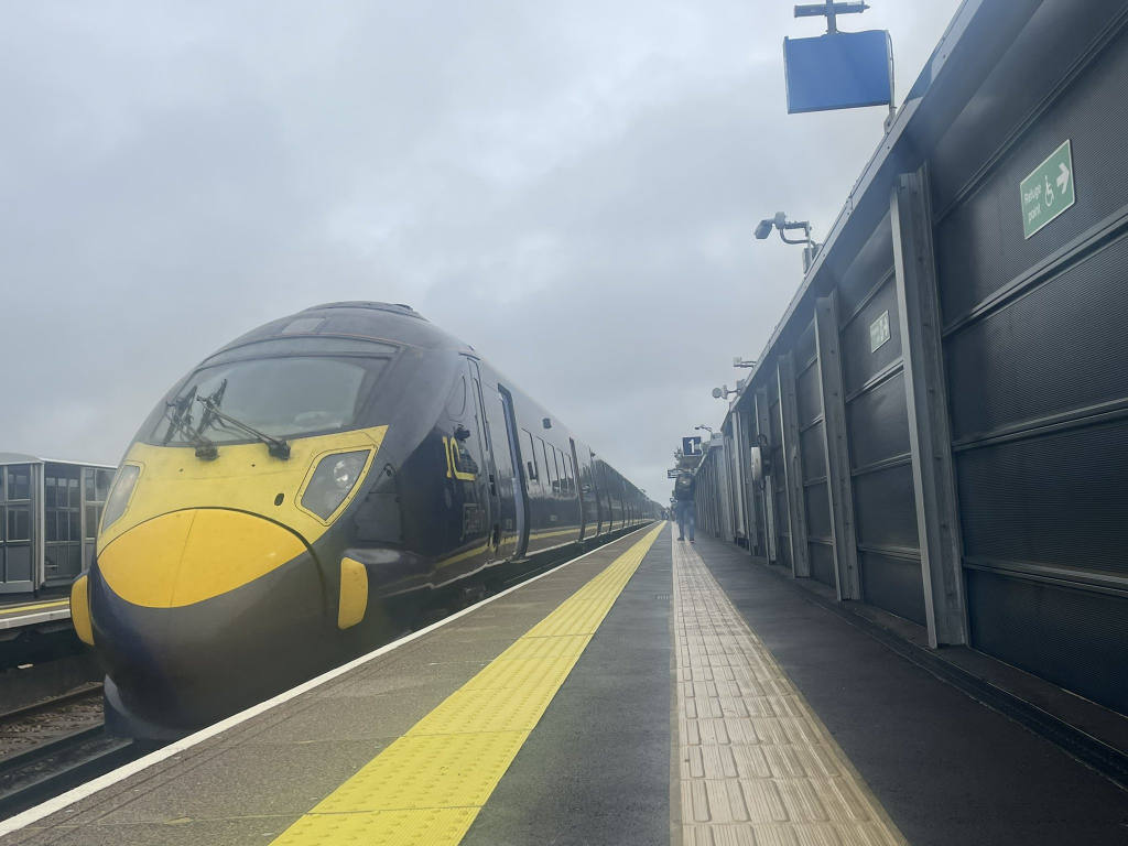 A Javelin train at the new Thanet Parkway station platform