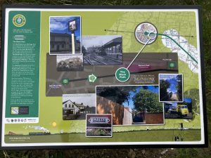 An information panel for the Hop Pickers Heritage Trail.