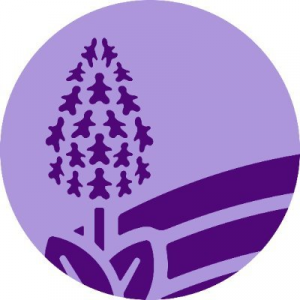 Kent Downs National Landscape logo. Graphic representing an orchid on a hillside