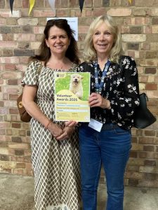 Therese and Dianne pictured with the second place award certificate