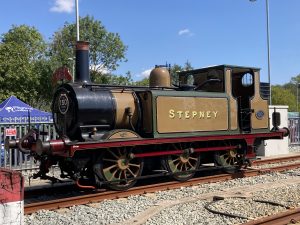 A steam tank engine "Stepney" parked in a siding at Ashford depot