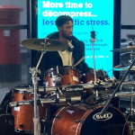 A person playing the drums