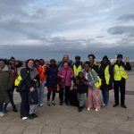 Diversity House Service Users and Linda Brinklow and Vicky Wright waving in Margate as part of the try a train event.