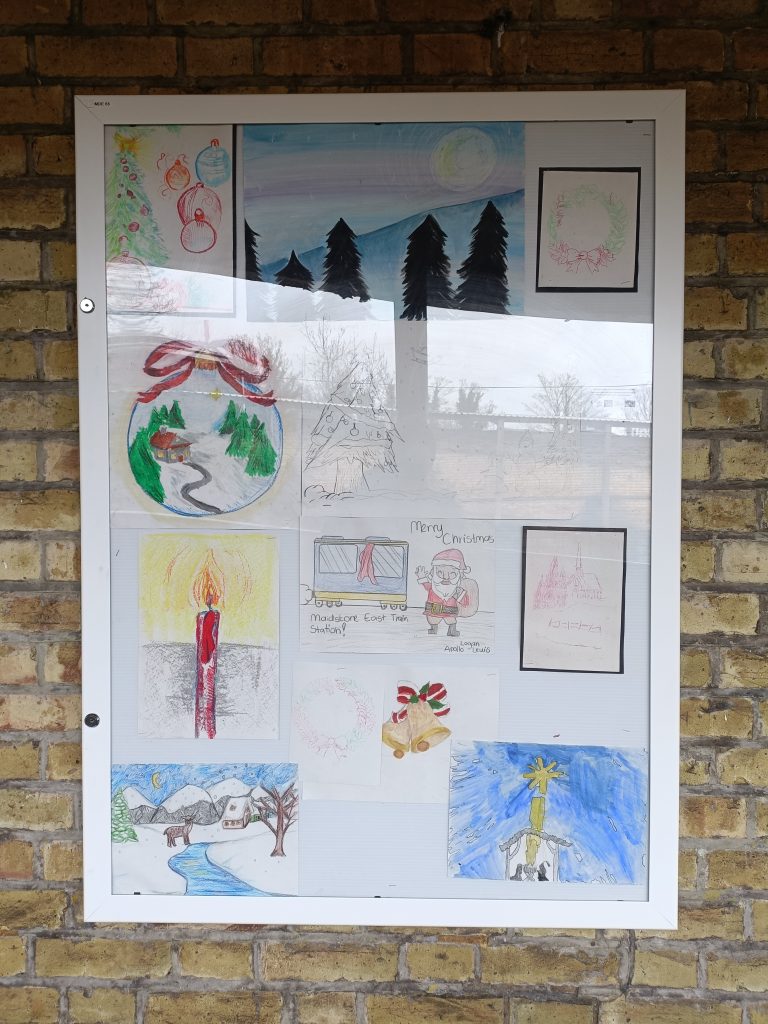 Student artwork, a variety of Christmas cards