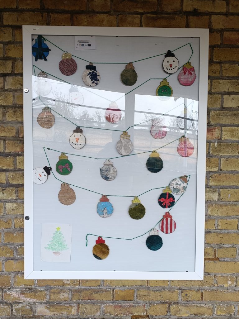 Student artwork, Christmas baubles