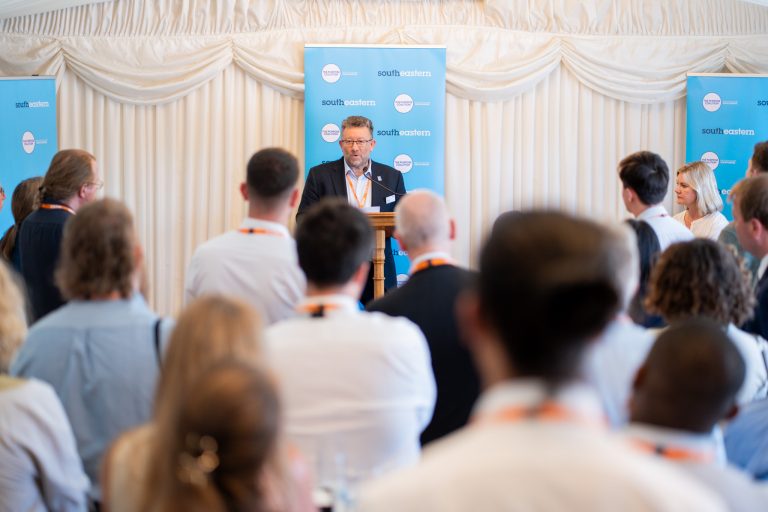 Steve White presenting to the room