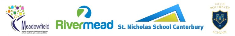 Logos of Meadowfield, Rivermead, St Nicholas and City of Rochester Schools