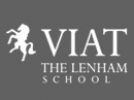 The Lenham School Logo. A white horse "VIAT The Lenham School" on a grey background